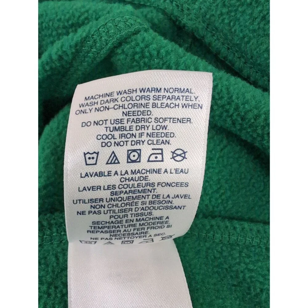 Lands End Quarter Zip Pullover Mens L Green Blue Anywhere Fleece‎ Outdoor Casual